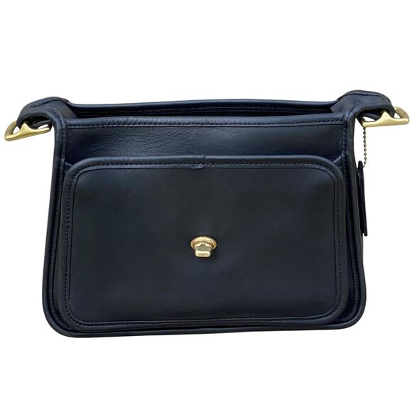 Vintage Coach Rambler’s Legacy 9061 Black Leather Crossbody Shoulder Bag - Picture 6 of 10